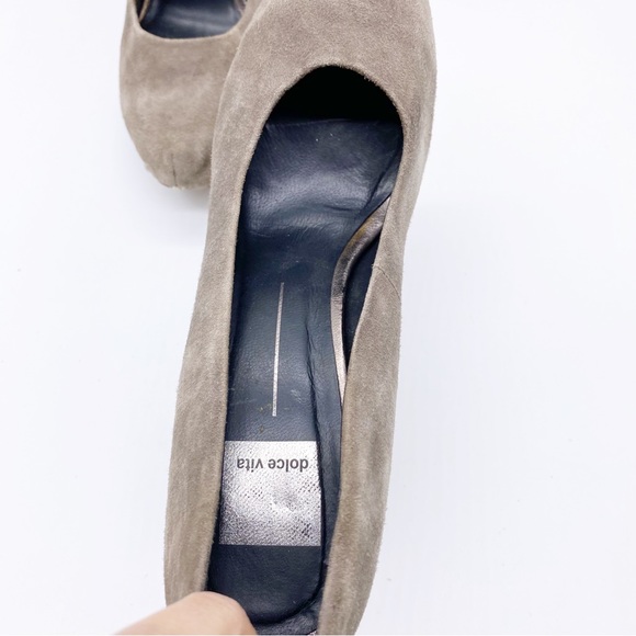 Dolce Vita-Dark Taupe Suede Studded wood heel 9 - Picture 6 of 9